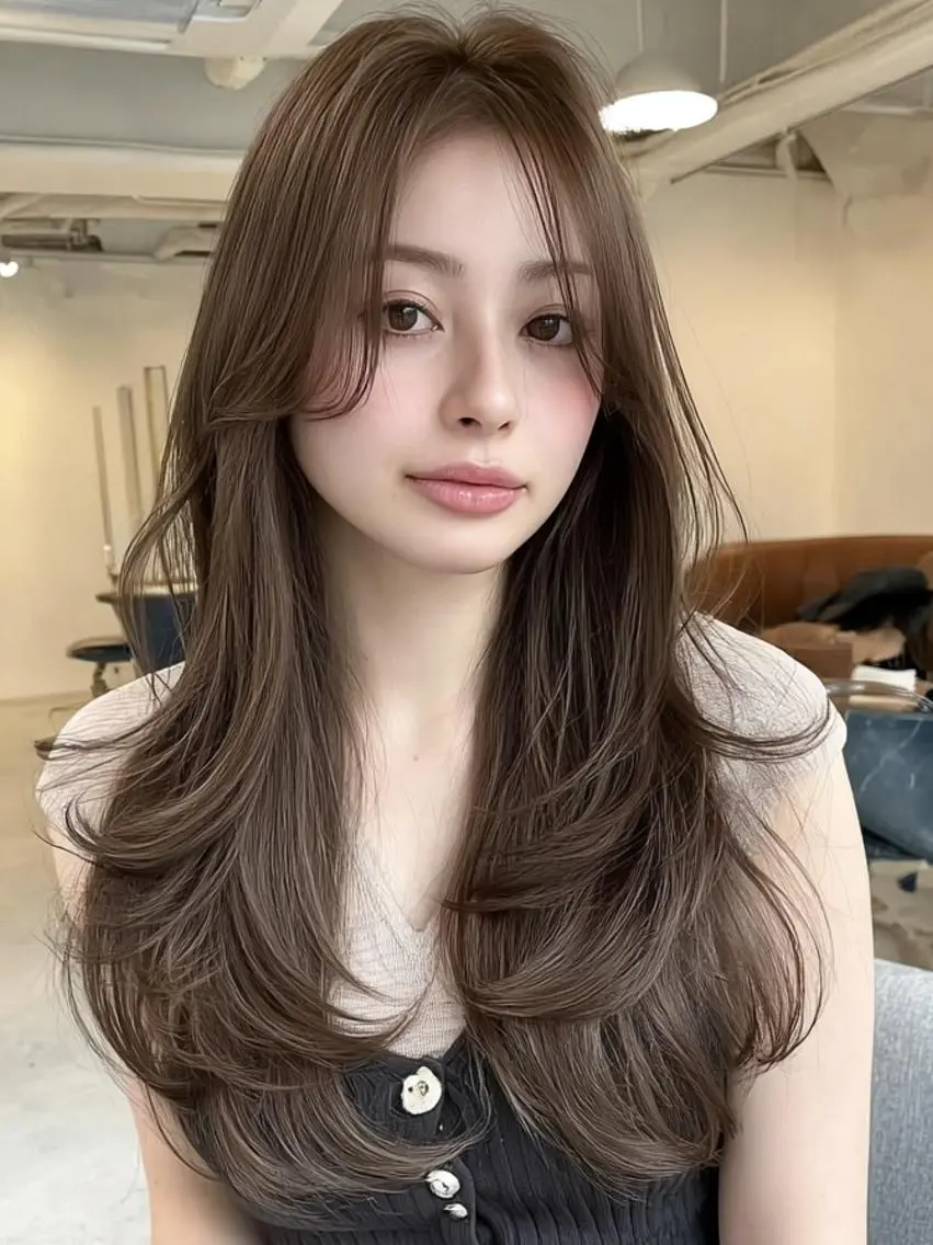 セミロング 髪質改善 縮毛矯正 ヘアカラー トリートメント 美髪メニュー特化✨️ ひなののヘアスタイル