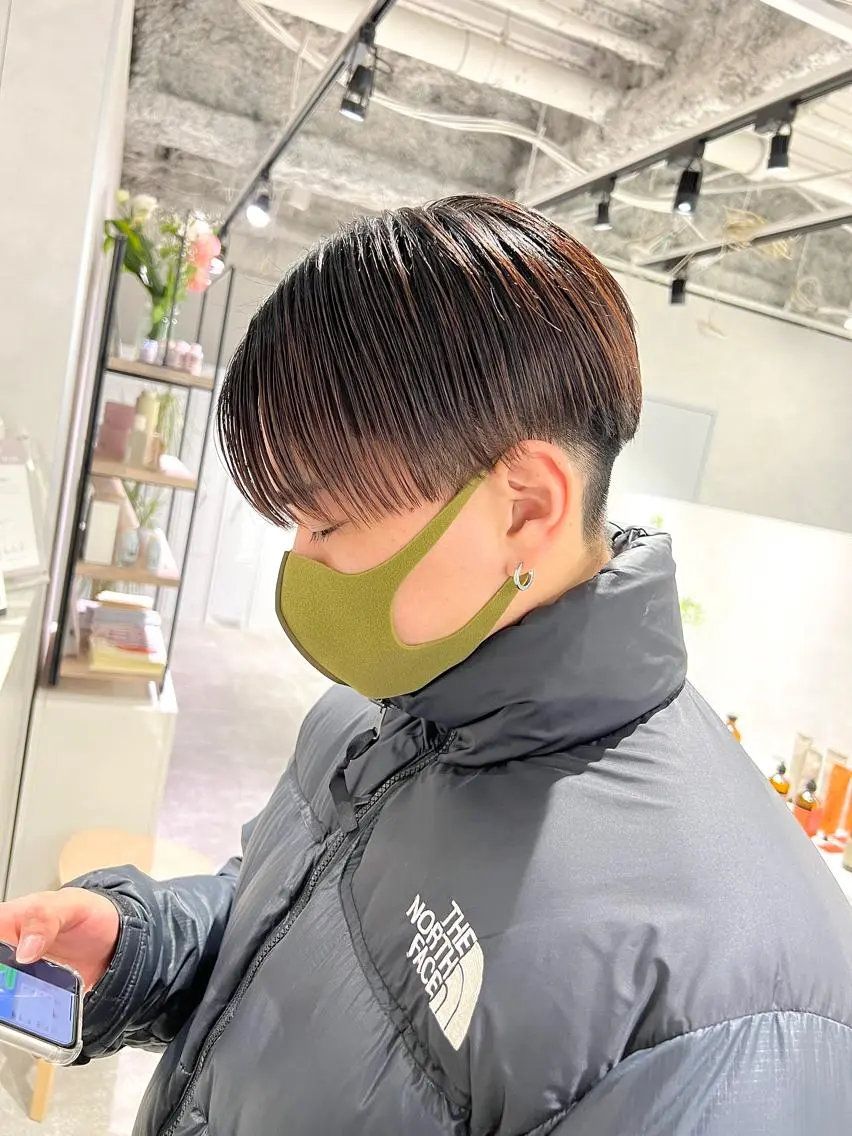 ショート カラー メンズ 関西センターパート メンズモデル募集のヘアスタイル