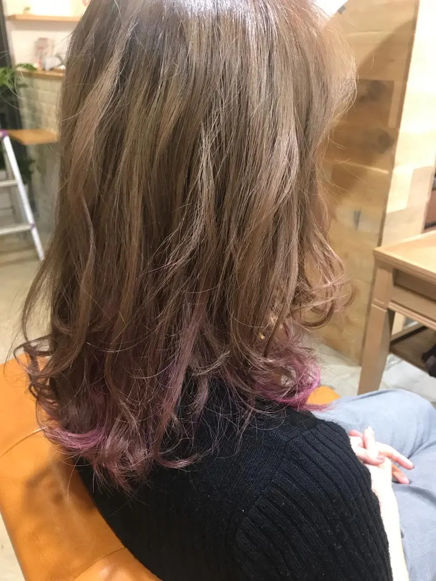 ミディアム ヘアアレンジ 暖色カラー🍊 ボブ🌿顔周りcutのヘアスタイル
