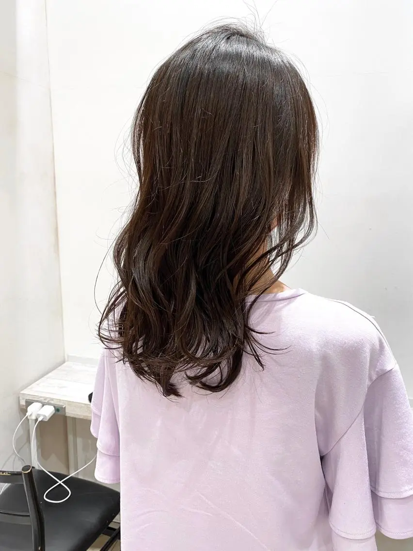 セミロング 顔まわりカット🌟 くびれヘア/寺門遥輝のヘアスタイル