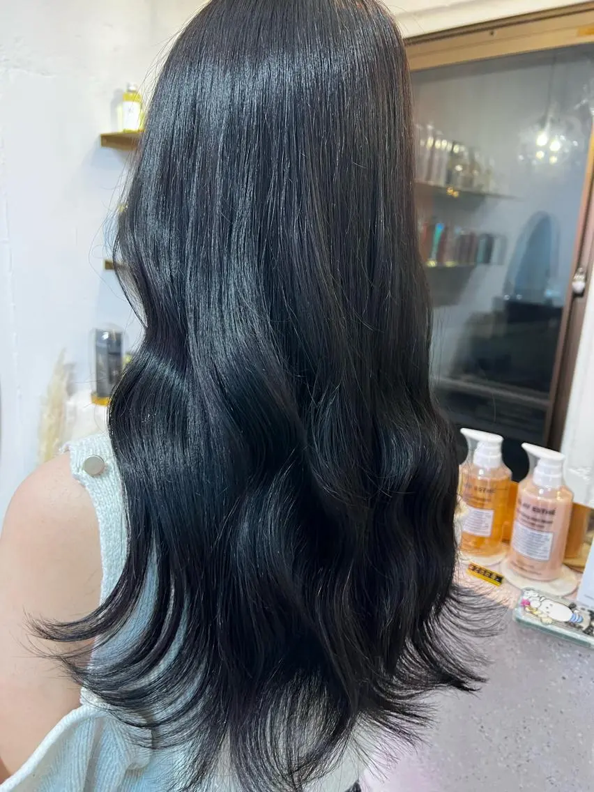ロング 韓国風ヘア カット ヘアカラー トリートメント 🎀しゅな/韓国 レイヤー/透明感♡のヘアスタイル
