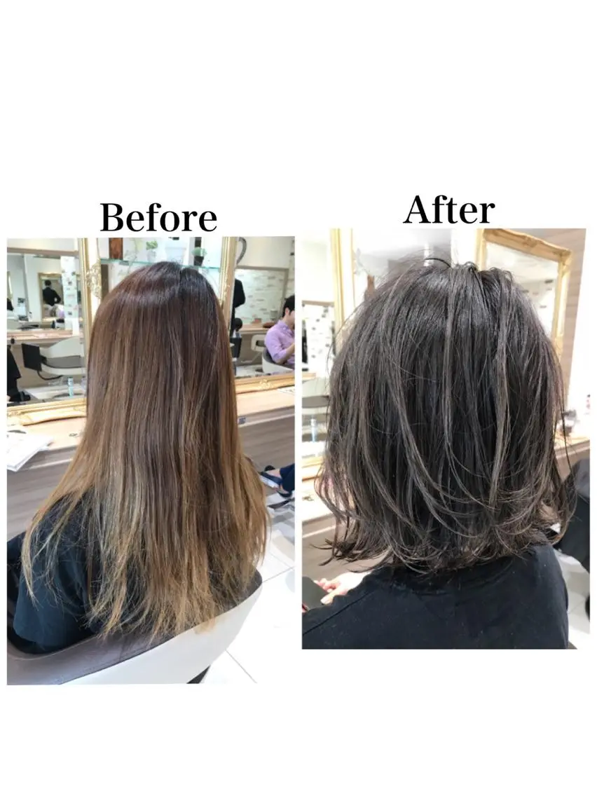 ミディアム ボブ ハイライト 外ハネヘア 新宿 木下拓哉のヘアスタイル