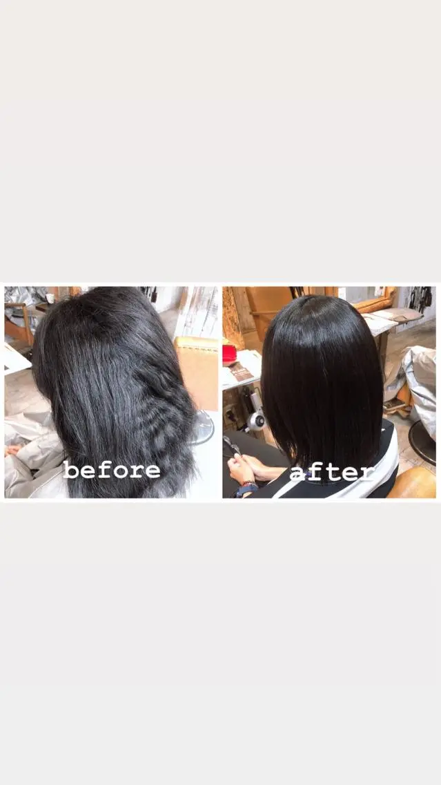 ミディアム 縮毛矯正 中村 優志のヘアスタイル