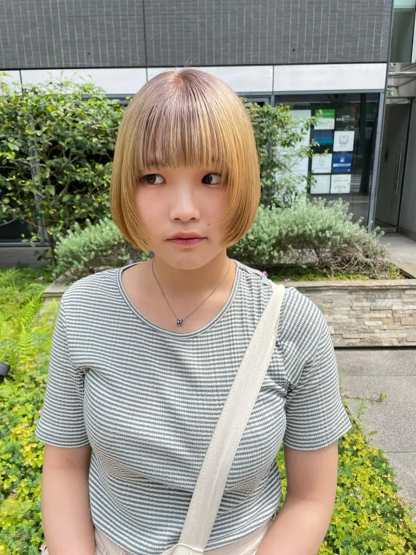 ミディアム カラー パーマ ヘアアレンジ メンズ キッズ ネイル マツエク・マツパ アイブロウ ベージュカラー 眉カラー カット ヘアカラー トリートメント tatsumi/ボブ ウルフ/レイヤーのヘアスタイル