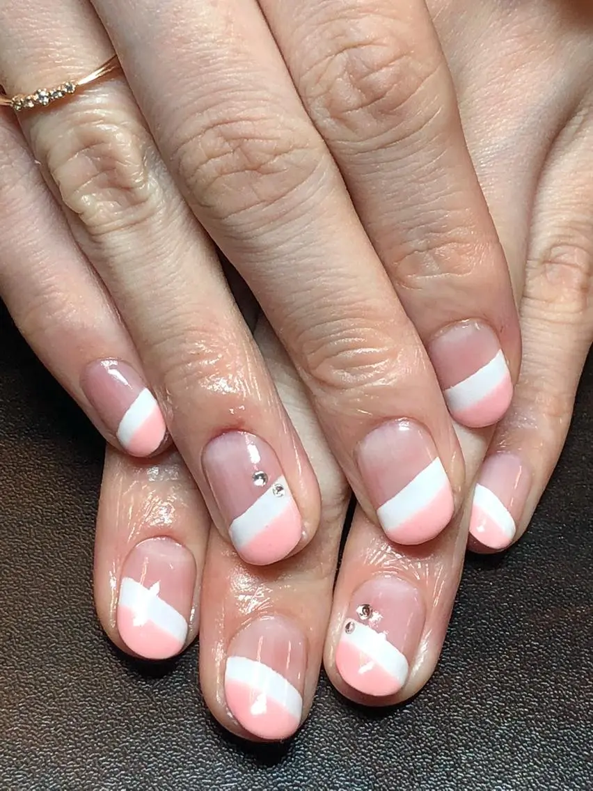 ネイル ダブルフレンチ フレンチネイル KIREIE NAILSのネイルデザイン