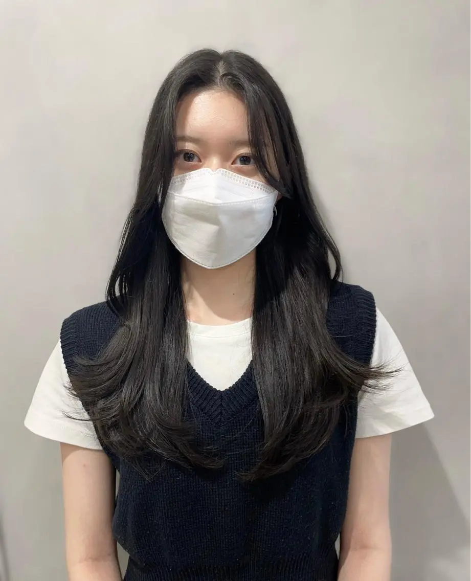 ロング ハイレイヤー 韓国風ヘア レイヤーカット ロング ❤︎︎韓国ヘア❤︎︎ 𝑺𝒉𝒊𝒉𝒐のヘアスタイル