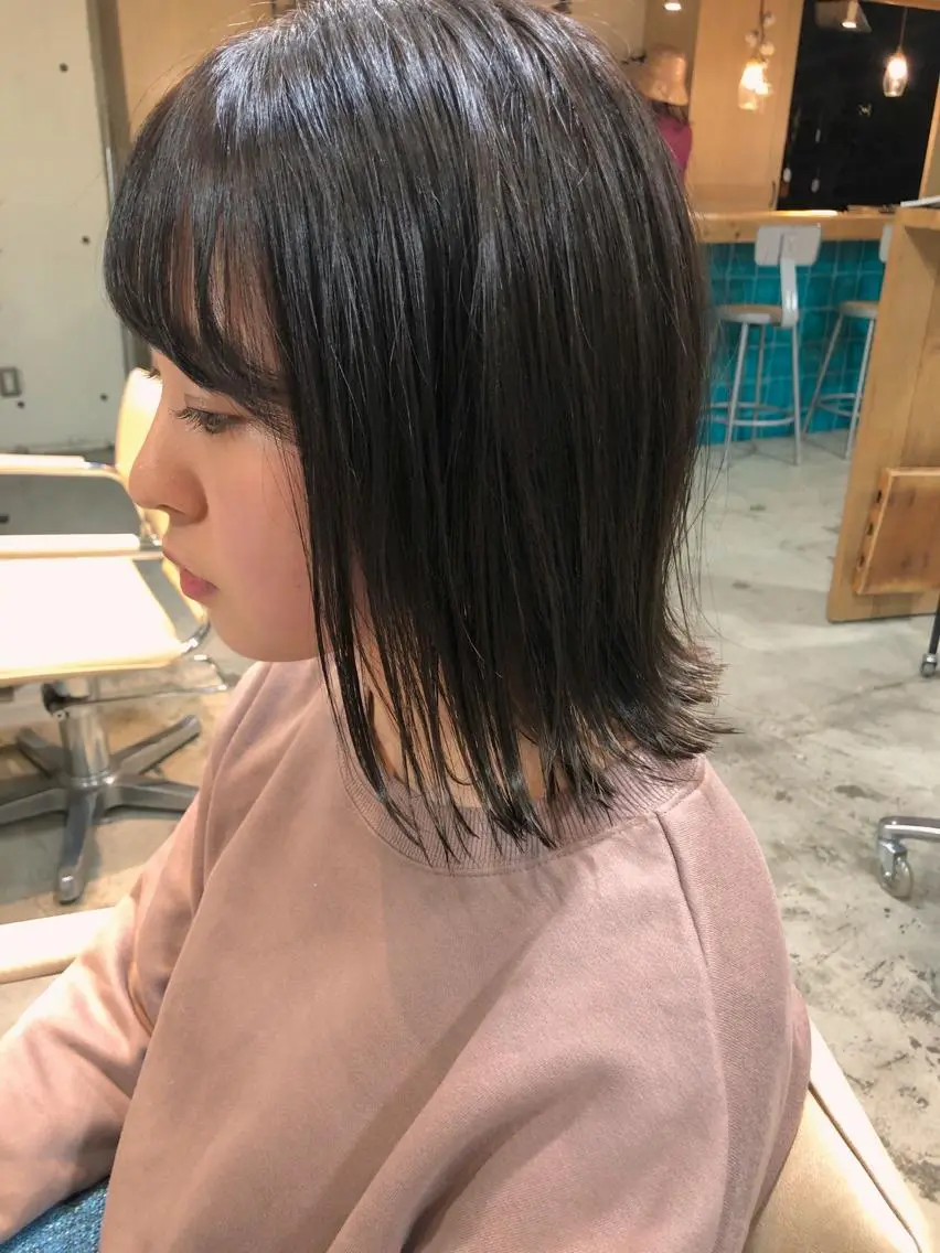 ミディアム カラー ボブ 外ハネヘア ❏アンニュイパーマ 川原畑 拓也❏のヘアスタイル