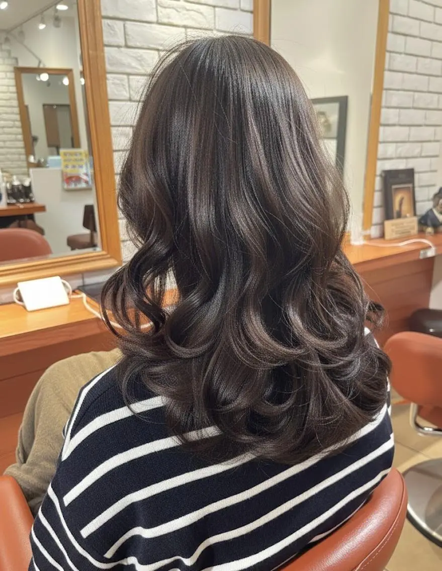 セミロング アッシュ アッシュブラウン カット パーマ トリートメント ヘッドスパ flencia 丸 和博｜カットのヘアスタイル