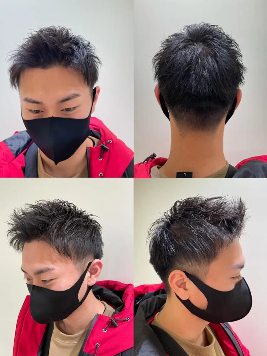 ショート パーマ メンズ ツーブロック カット指名No1漆原 聡のヘアスタイル