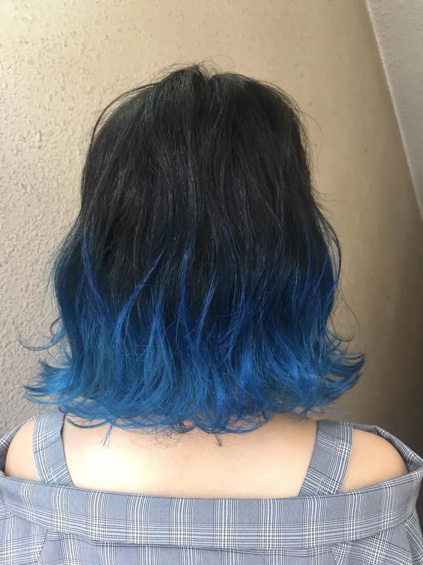 ミディアム カラー パーマ ヘアアレンジ メンズ キッズ ネイル マツエク・マツパ ブルーカラー グラデーションカラー ブルー グラデーション 新宿/髪質改善/ 美髪矯正✨浅江通友のヘアスタイル