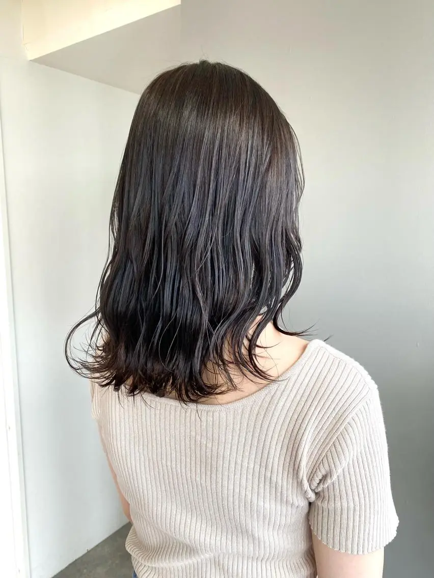 ミディアム カラー ヘアアレンジ アッシュ ヘアカラー ボブ /ニュアンス/ satomi🧸💖のヘアスタイル
