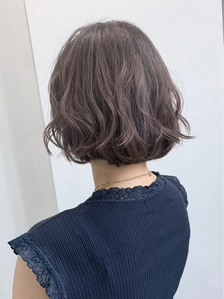 ショート カラー パーマ グレージュ バイオレットカラー バイオレットグレージュ メンズ特化👨 細谷碧海のヘアスタイル
