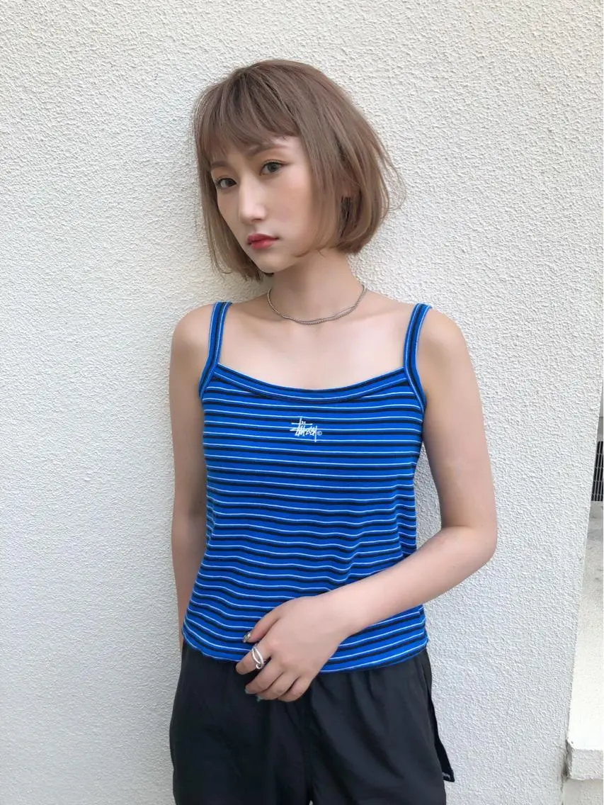 ミディアム カラー ベージュカラー ブリーチ ケアブリーチ Pia ツボイ ケイタのヘアスタイル