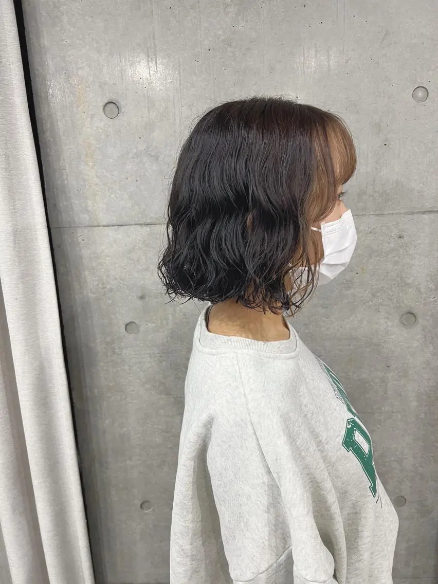 ショート パーマ カット パーマ トリートメント ボブパーマコテ巻き風 パーマNo1深江秀平のヘアスタイル