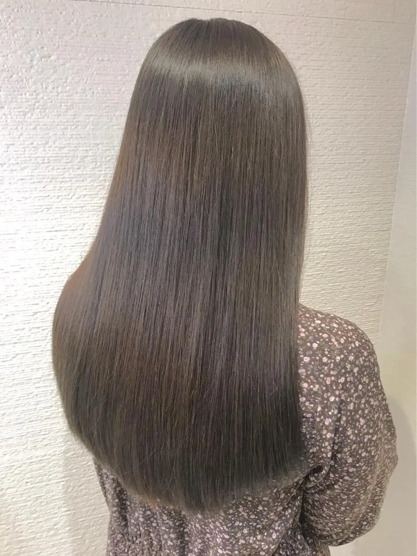 ロング パーマ 白髪ぼかしハイライト 茗荷谷駅徒歩2分のヘアスタイル