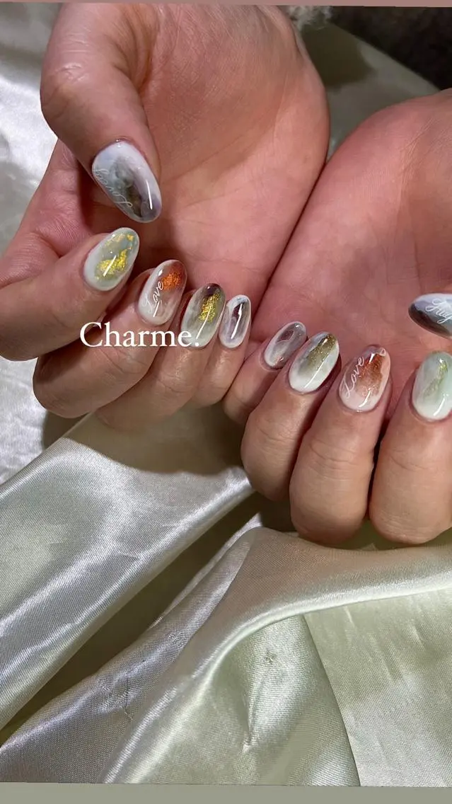 ネイル マグネットネイル ニュアンスネイル ハンドネイル ハンドケア Charme. NOBUKOのネイルデザイン