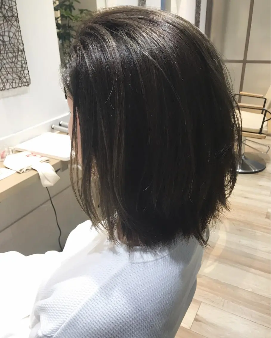 ミディアム ハイライト ヘアカラー 稲荷 友美のヘアスタイル