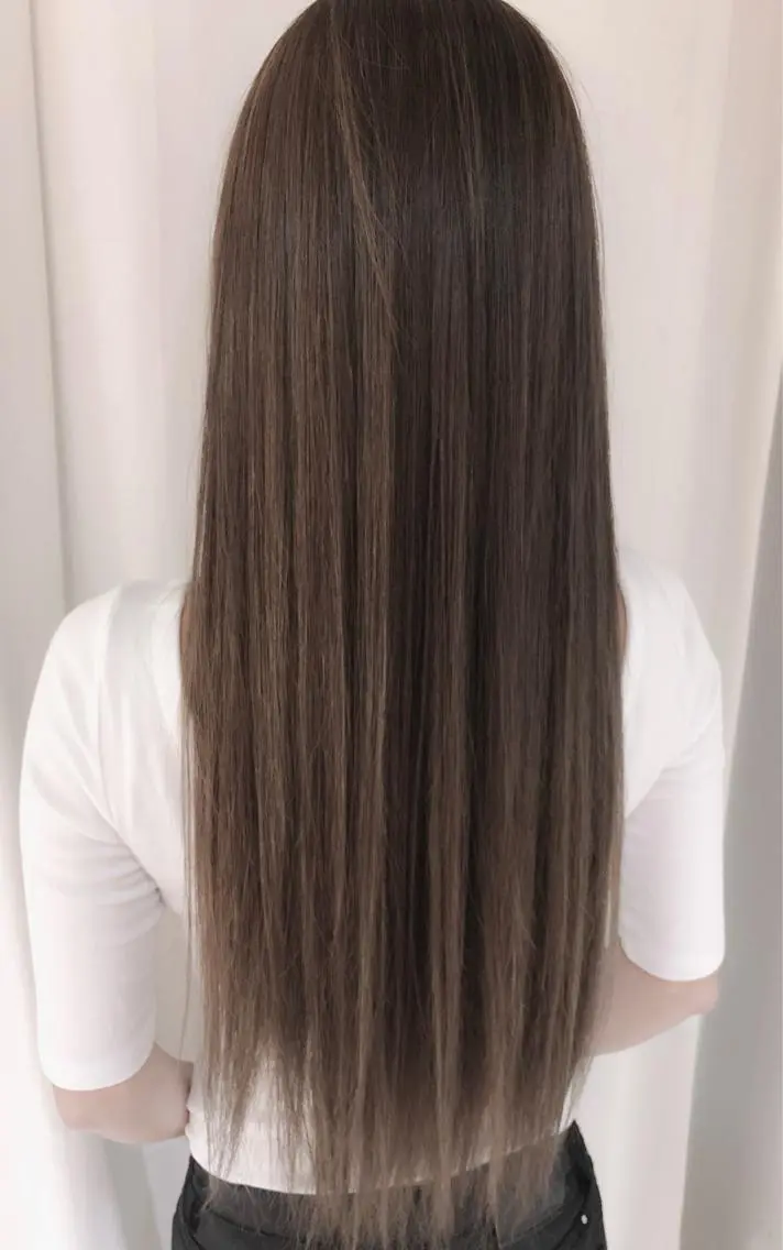 ロング パーマ ヘアアレンジ アッシュ ボブ ハイライト 髪質改善 レイヤーカット カット 縮毛矯正 トリートメント バレイヤージュ 藤沢 髪質改善 竹内ケンゴのヘアスタイル