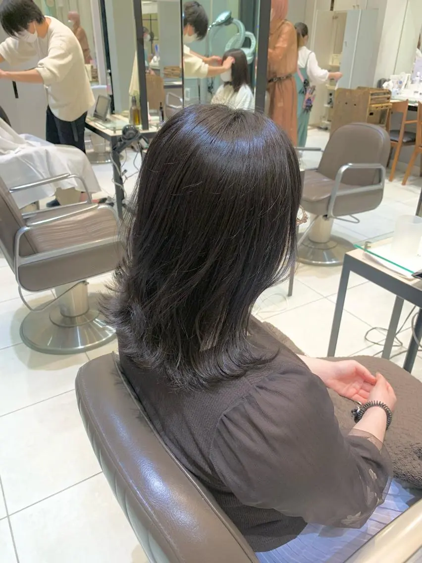 ミディアム カット ヘアカラー トリートメント 髪質改善/縮毛矯正 🎀小林 唯 🎀のヘアスタイル