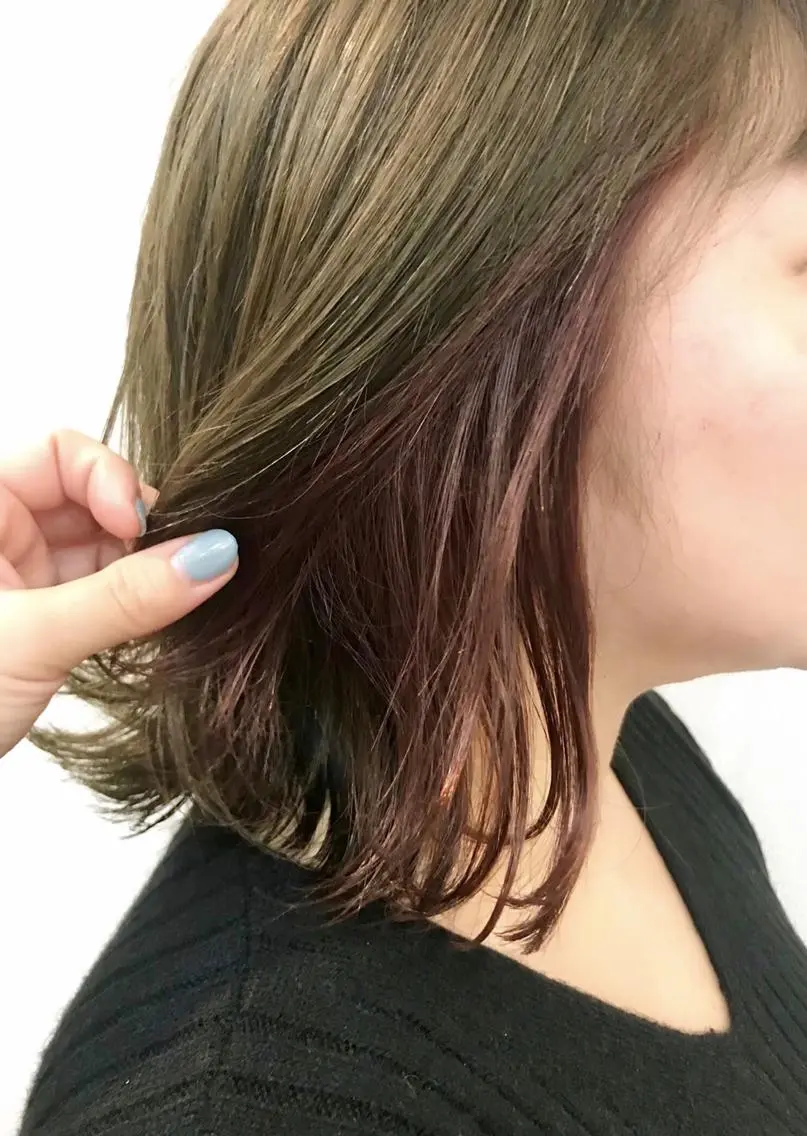 ミディアム カラー ヘアカラー トリートメント hair works raptureのヘアスタイル