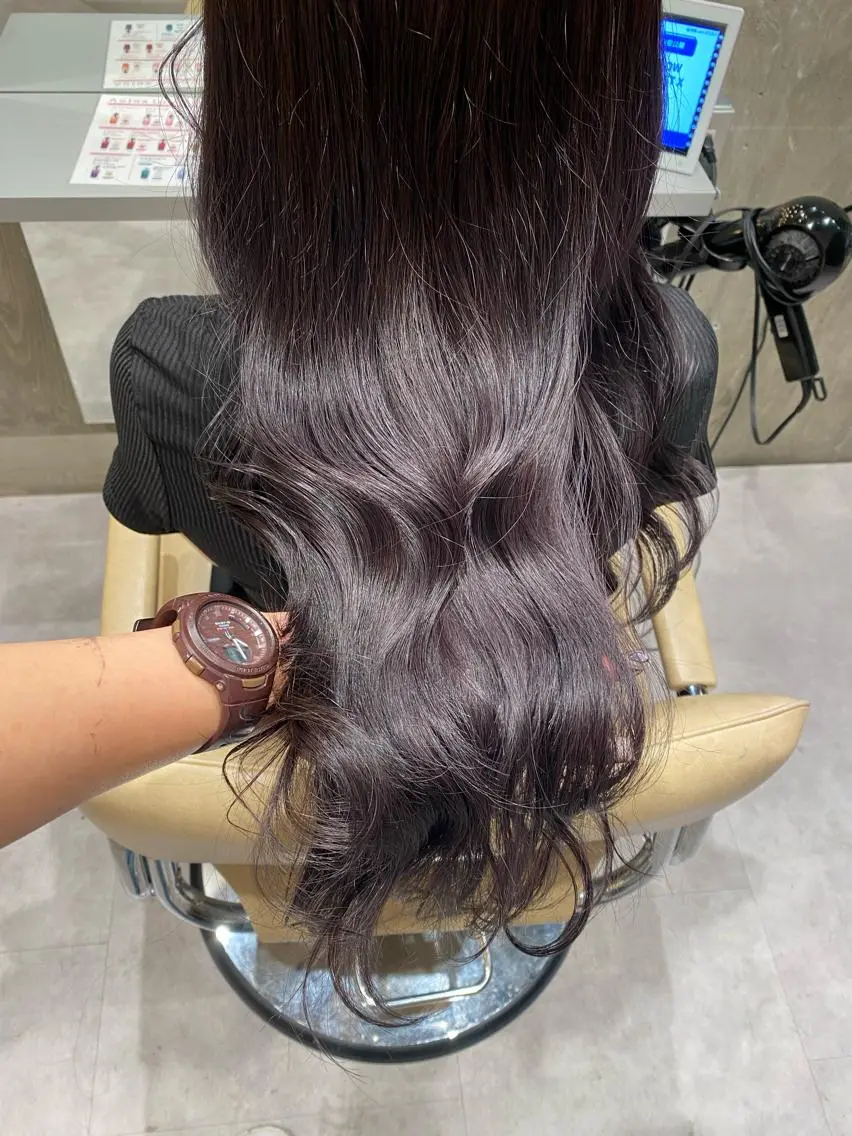 ロング カット ヘアカラー トリートメント すぎもと さき⚡️ レイヤー･*パーマのヘアスタイル