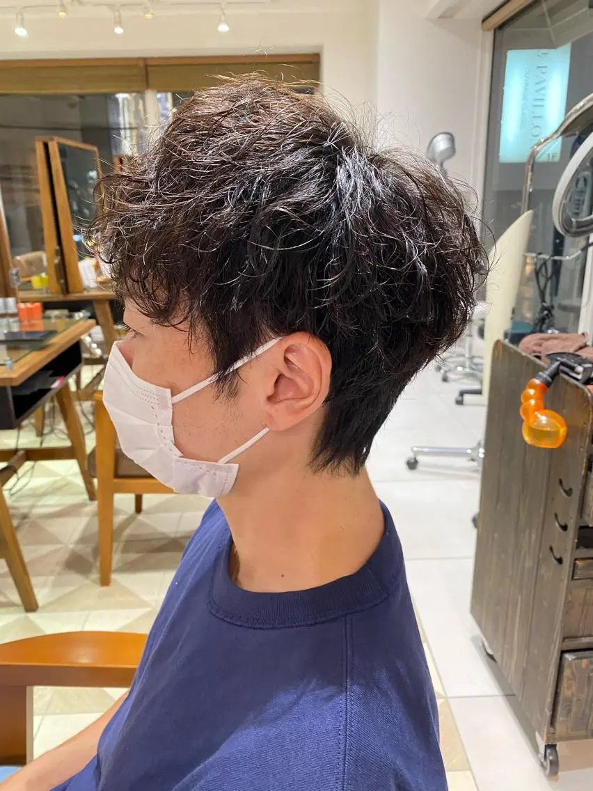 ショート カラー パーマ ヘアアレンジ メンズ カット パーマ メンズパーマの巨匠 鈴木純のヘアスタイル
