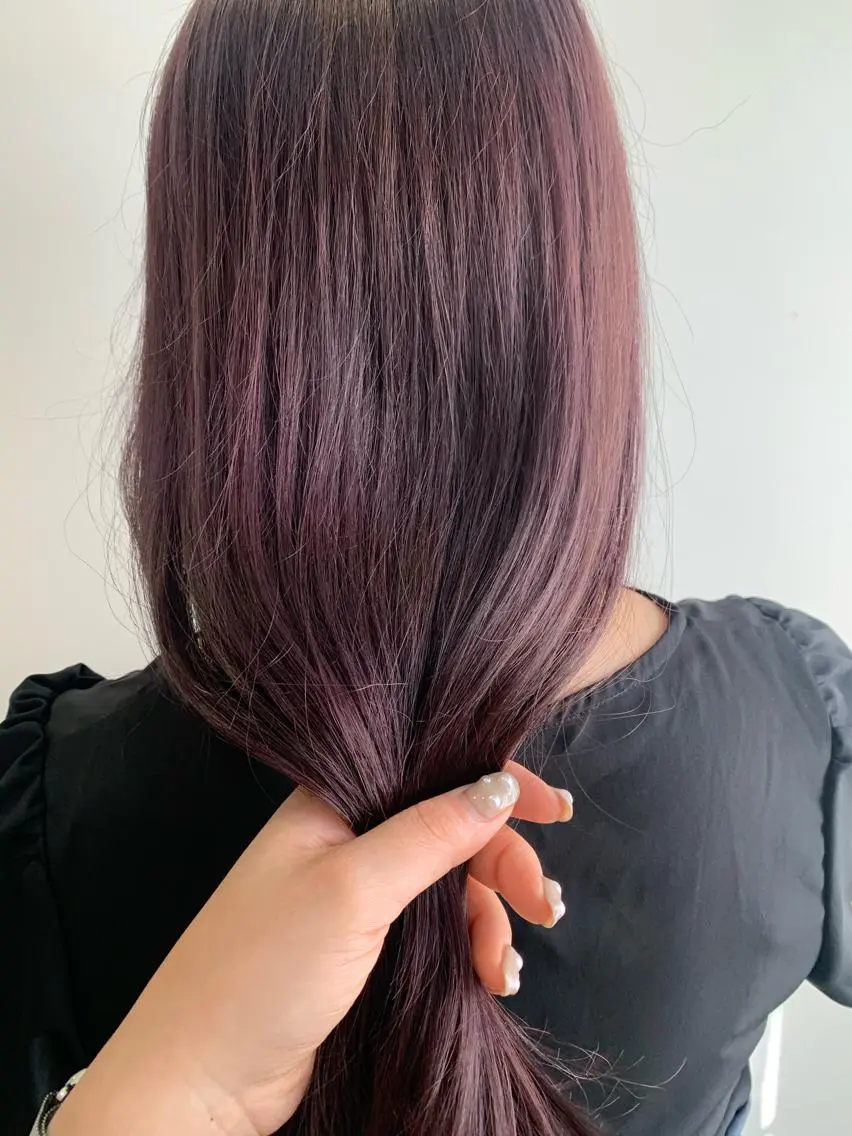 ロング カラー ラベンダーカラー ラベンダーピンク ピンクカラー エギョモリ ヨシンモリ カット ヘアカラー トリートメント 韓国×髪質改善特化 💍maki💍のヘアスタイル