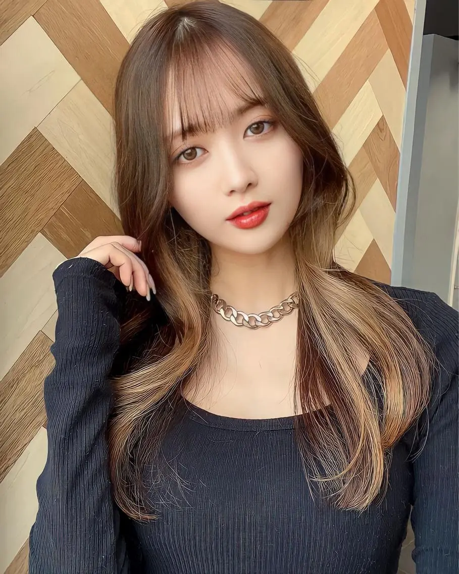 ロング くびれヘア 韓国風ヘア くびれレイヤー レイヤーカット カット ヘアカラー トリートメント 前髪の割れ癖を治す プロ✂️ヒロのヘアスタイル