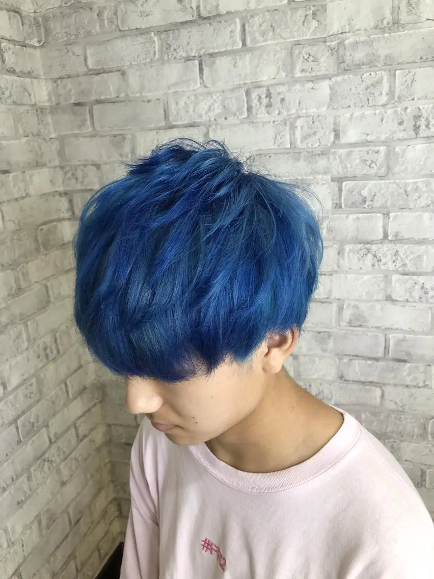 ショート カラー ヘアアレンジ ブルーカラー ショートヘア カット ヘアカラー トリートメント 秋山 幸太のヘアスタイル