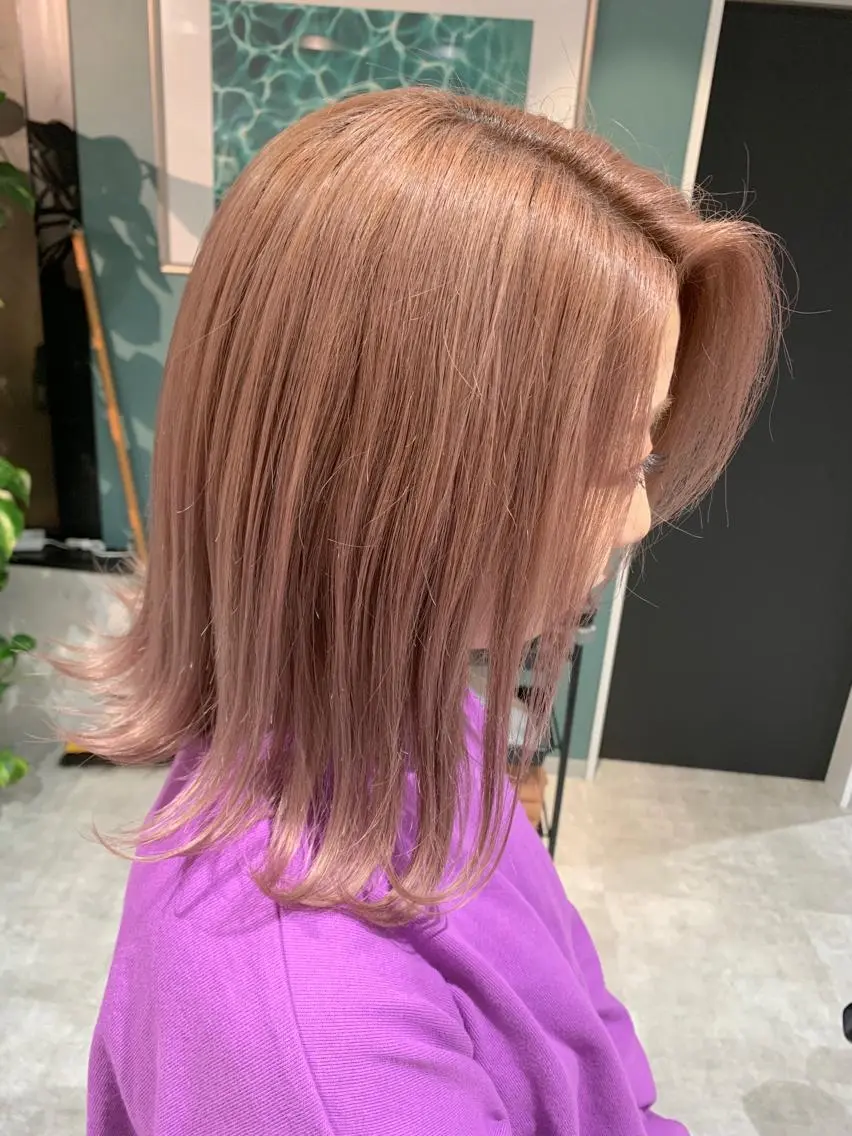 ミディアム カラー ヘアカラー トリートメント 髪質改善will hairdesignのヘアスタイル