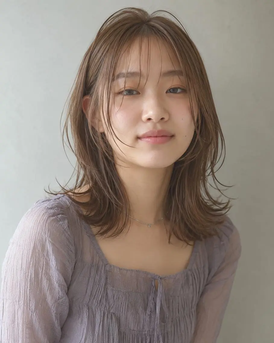セミロング カラーモデル募集☆ 小園彩夏のヘアスタイル