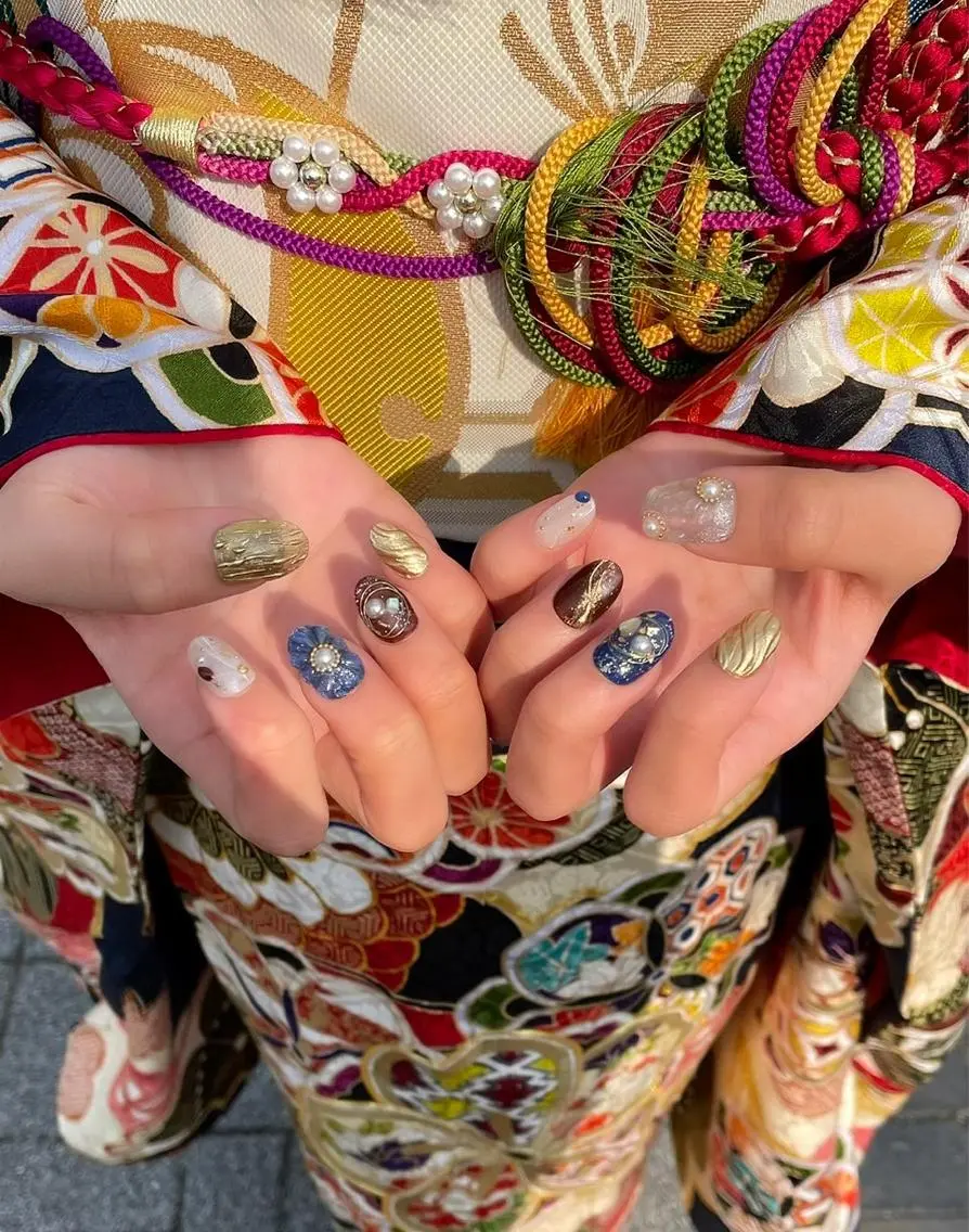 ネイル 成人式 ハンドネイル Lofi nails ゆきこのネイルデザイン