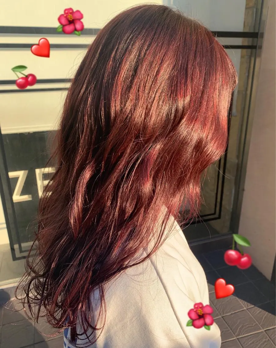ロング カラー ヘアアレンジ TSUNA 🌙 Lim 五反田のマツエク・マツパデザイン