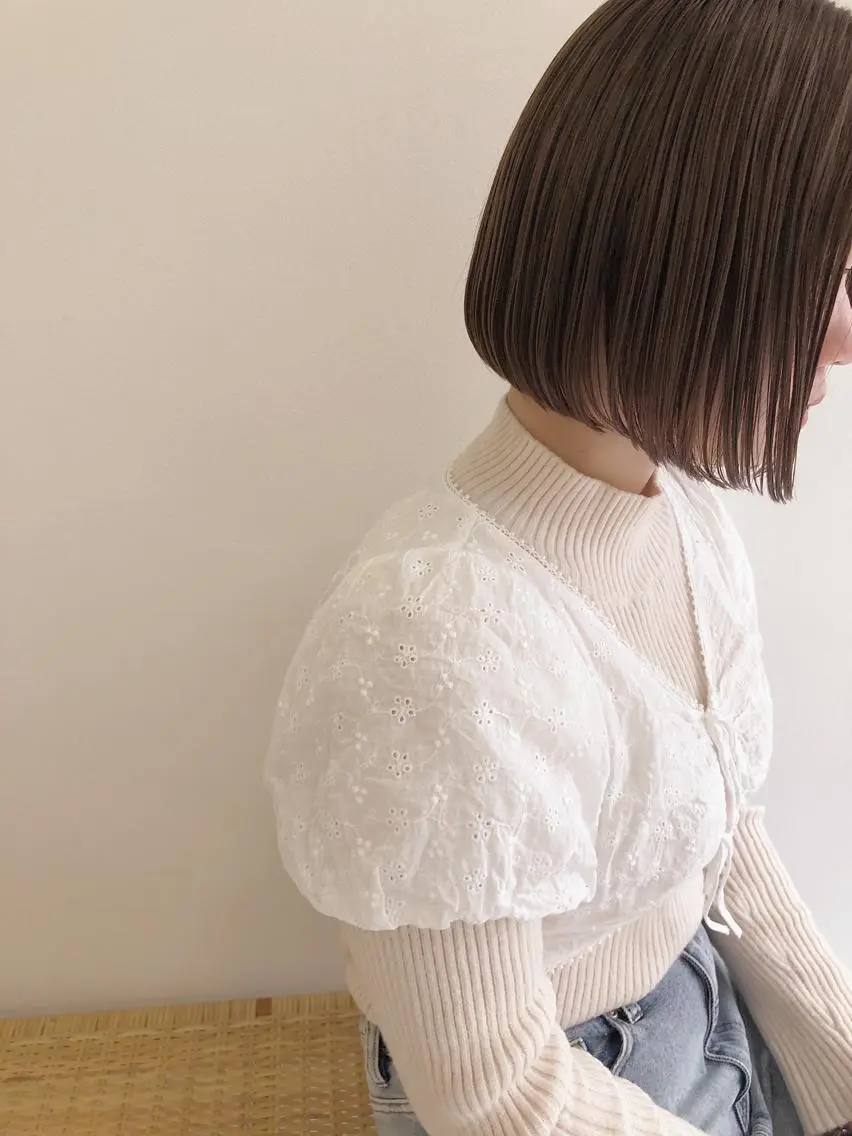 ショート カラー 顔周りレイヤーカット ブリーチminamiのヘアスタイル