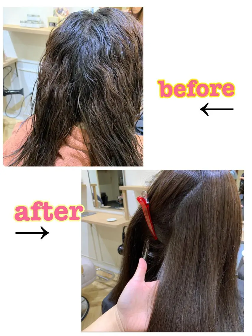 セミロング 縮毛矯正 髪質改善お任せ ください♪ひとみのヘアスタイル