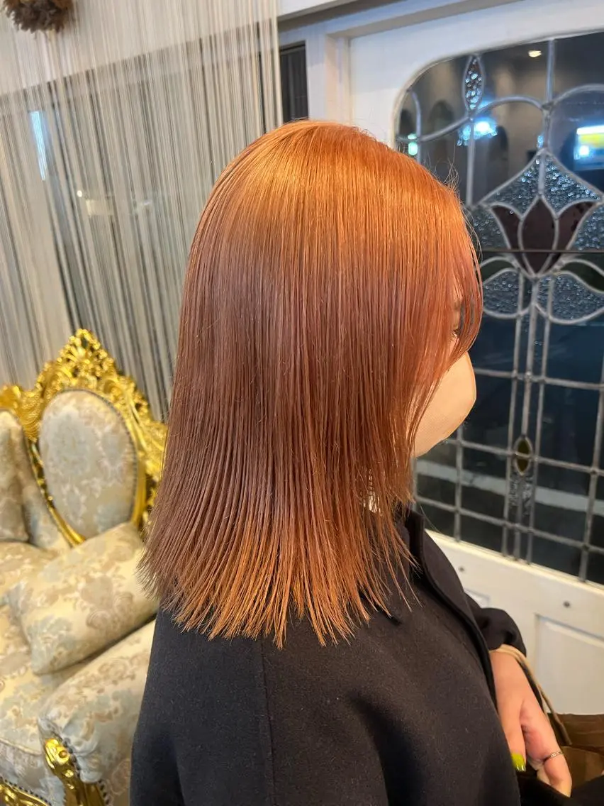 ミディアム カット ヘアカラー L'oeuf 山下 アミールのヘアスタイル
