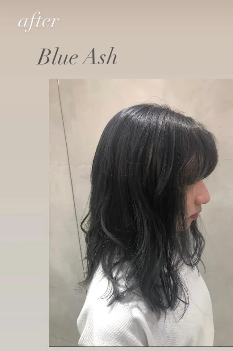 ロング カラー アクアカラー ヘアカラー アベ ナツミのヘアスタイル