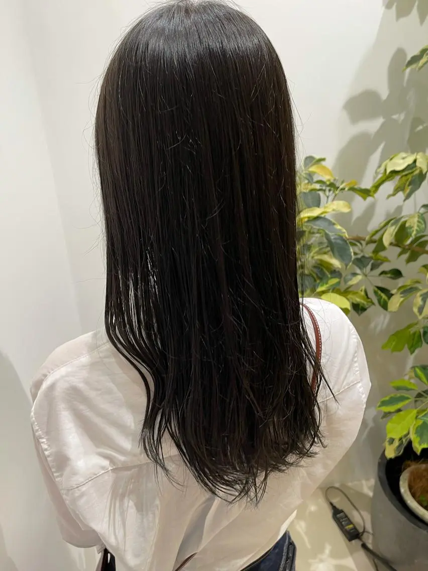 ロング カラー ヘアカラー トリートメント 蜂須賀🐝縮毛矯正 ストレートパーマのヘアスタイル