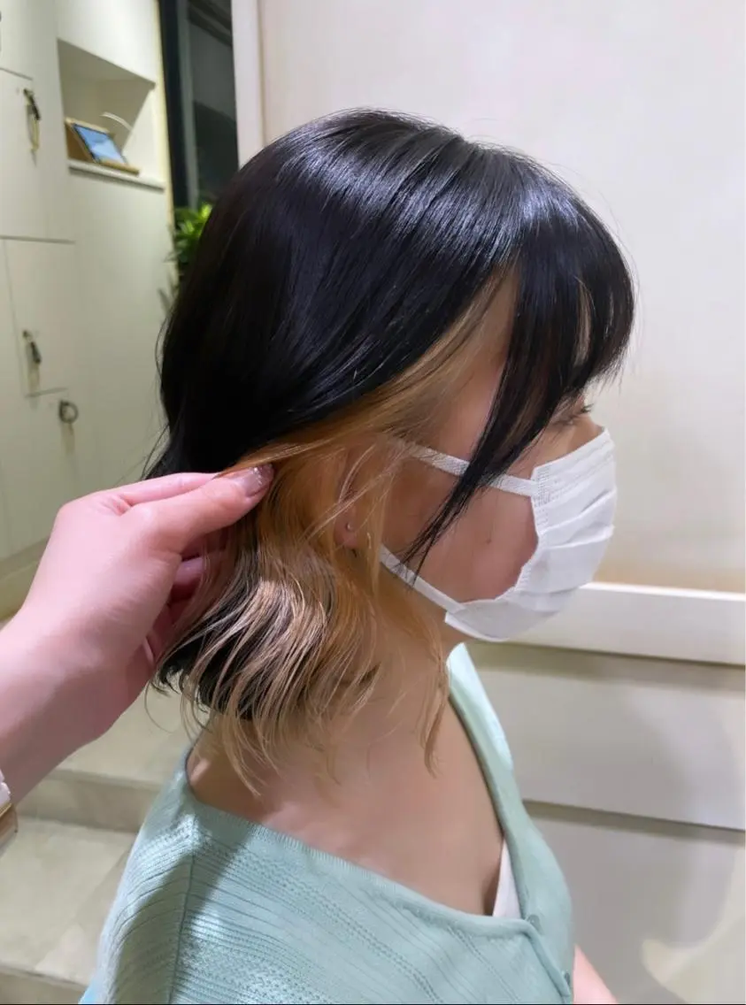 セミロング カラー 🌷ピンク/韓国風 暖色カラー ゆい🌷のヘアスタイル