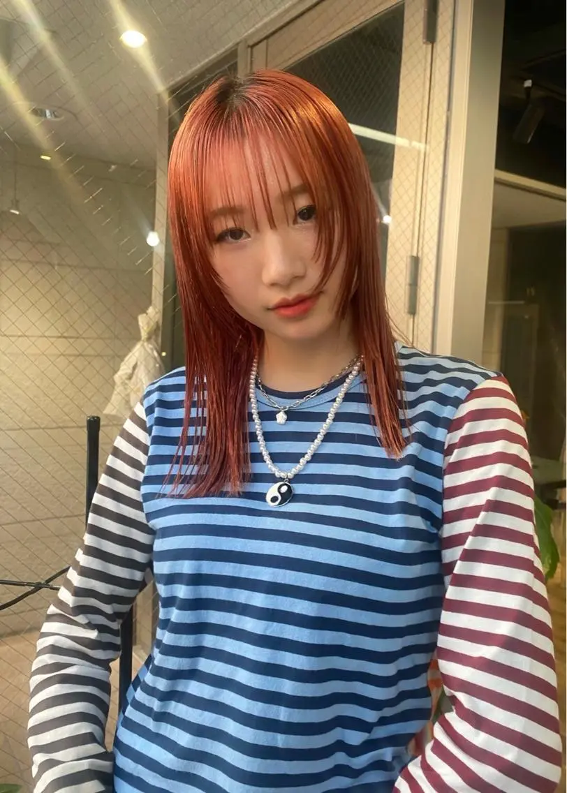 ミディアム カラー ヘアアレンジ 顔周りカット ウルフカット モデル募集中！ミカのヘアスタイル