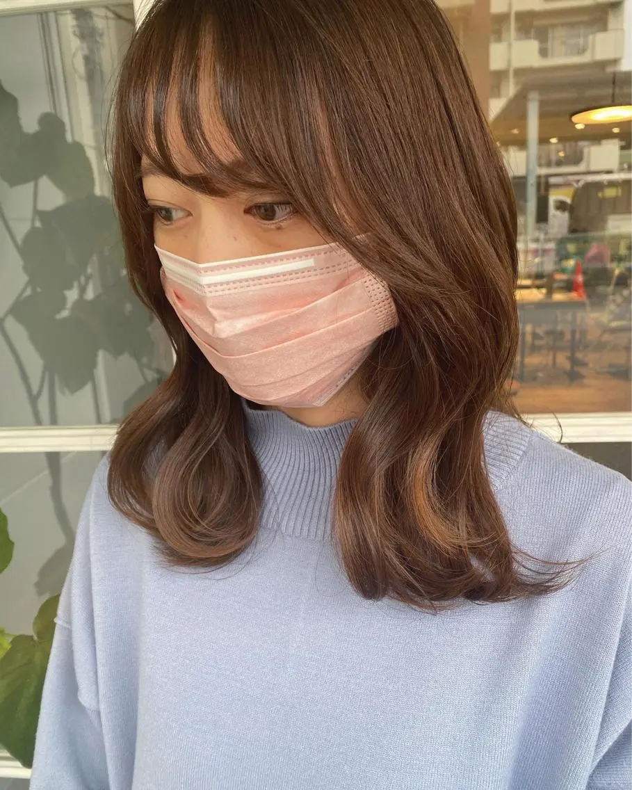 セミロング カラー ヘアアレンジ ヘアカラー トリートメント ◎モチマル チアキ◎のヘアスタイル