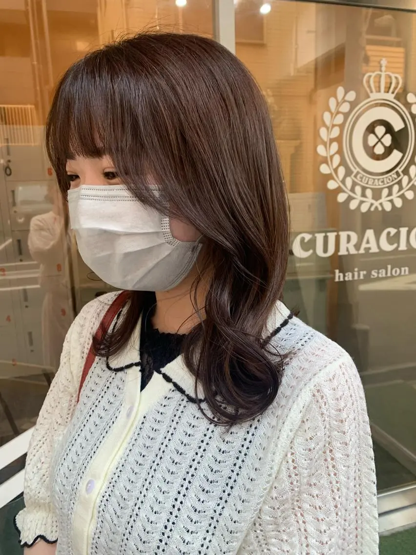 セミロング カット ヘアカラー トリートメント 田中 優衣のヘアスタイル