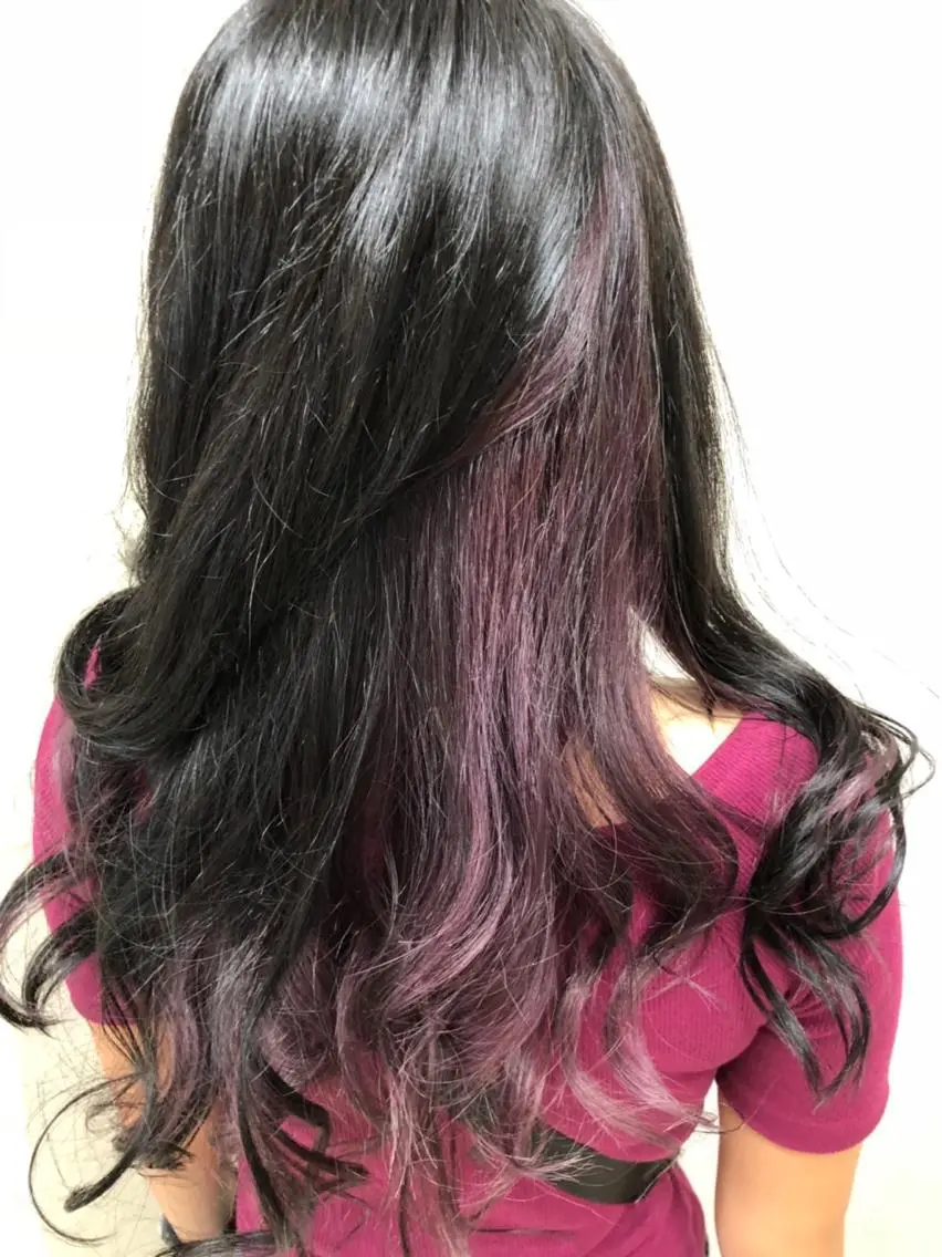 ロング カラー パープルカラー ロング Renatus店長 金子裕美のヘアスタイル