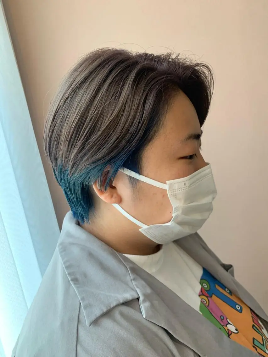 ショート カラー ブルーカラー シルバー カット ヘアカラー トリートメント hubhair レイヤー/透明感のヘアスタイル
