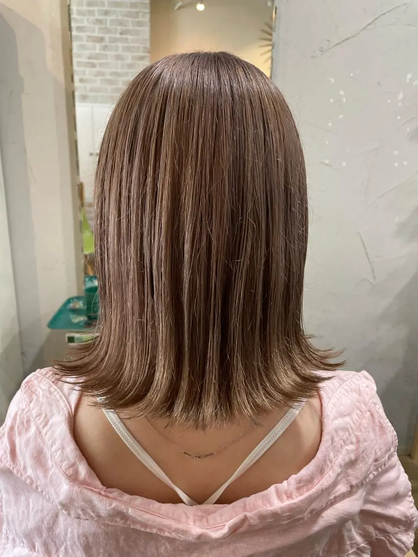 ミディアム ヘアカラー 國次 夕貴のヘアスタイル
