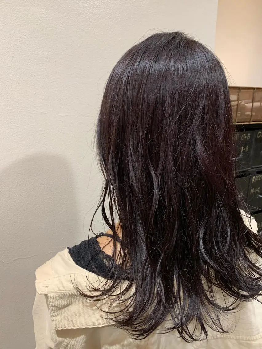 セミロング カラー ヘアアレンジ グレージュ ラベンダーカラー ラベンダーグレージュ ラベンダーグレー カット ヘアカラー トリートメント 山崎 澪 レイヤーカット/大宮のヘアスタイル