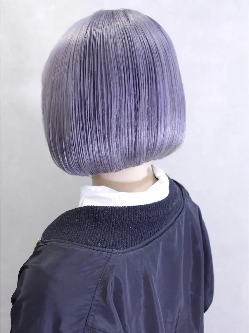 ショート カラー ヘアアレンジ ラベンダーカラー シルバー ヘアカラー トリートメント lani ブリーチ /ダブルカラーのヘアスタイル