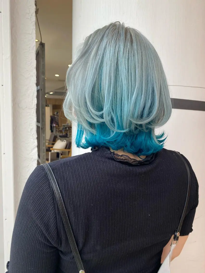 ミディアム カラー バレイヤージュ ブリーチ ケアブリーチ ダブルカラー ハイライトカラー welring hair salonのヘアスタイル