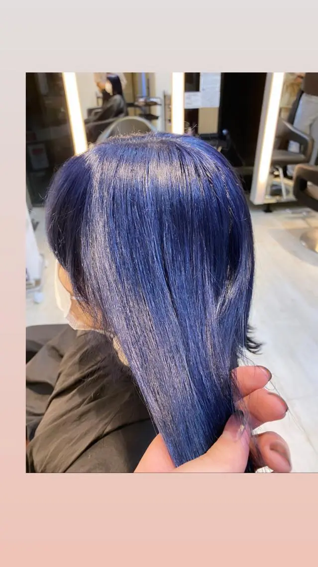 ミディアム カラー ブルーカラー ブルーバイオレット バイオレットカラー 鈴木/ボブ/ ミルクティー/ピンクのヘアスタイル