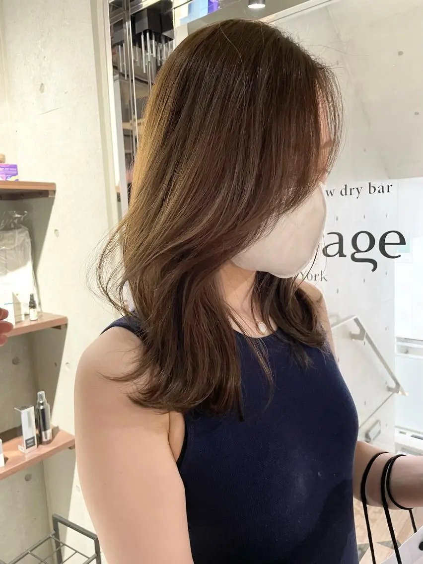 ロング カラー 顔まわりレイヤー レイヤーカット カット 上品な大人レイヤー 🍀渋谷🍀濱口敬太のヘアスタイル